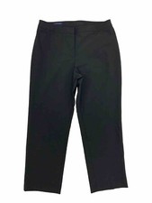 Lands End Washable Wool Blend Trouser Pants Vintage Sz 8P Black Timeless Minimal