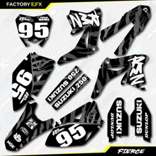 Black & White Fierce Graphics Decal Kit fits Suzuki RMZ250 RMZ 250 10-18 