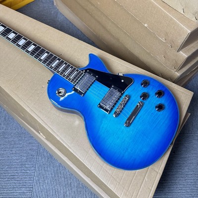 Custom Sapphire blue electricguitar black guard plate 2H pickups 6 strings