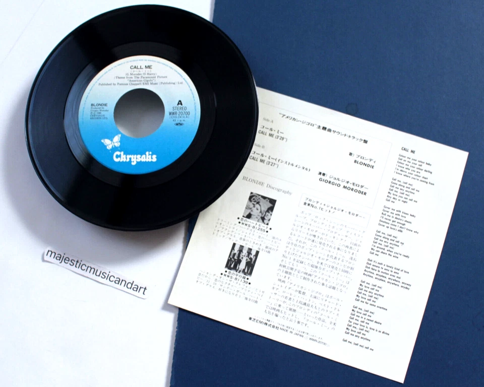 ANDY WARHOL'S BAD DEBBIE HARRY COVER BLONDIE CALL ME 7" VINYL 1980 OG NM - Image 3 of 4