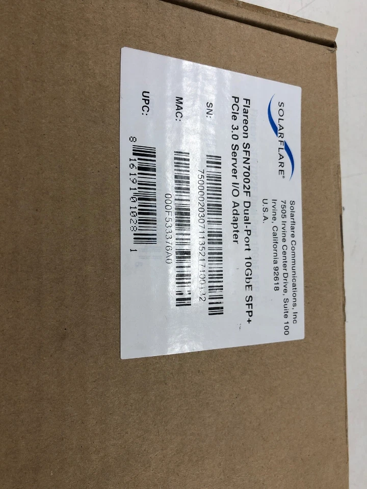 Solarflare Flareon SFN7002F dual-port 10G Ethernet SFP+ server adapter - Image 2 of 4