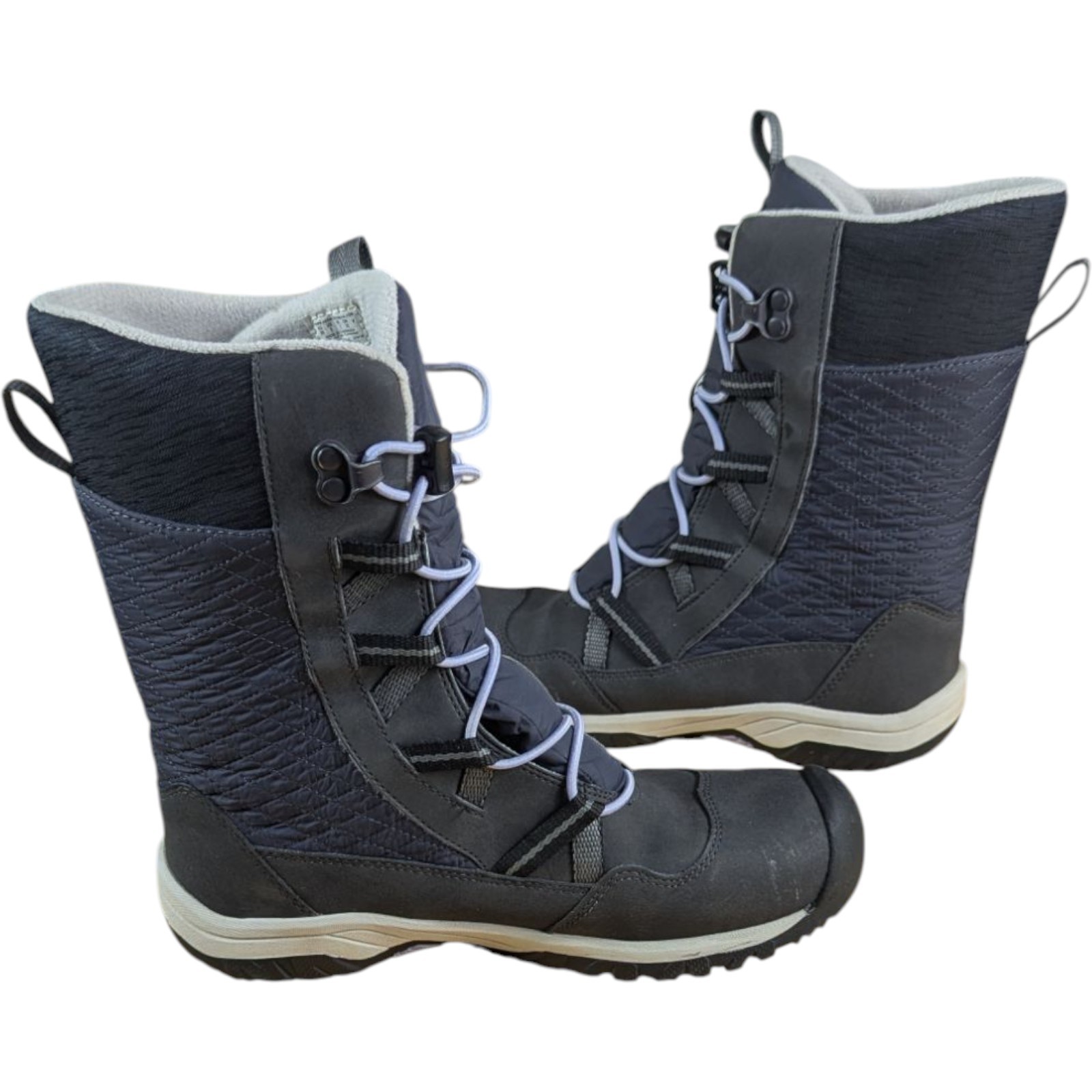 Stivali da neve bambino KEEN taglia 3 grigio blu hoodoo alti ragazza zip invernali scuola elementare