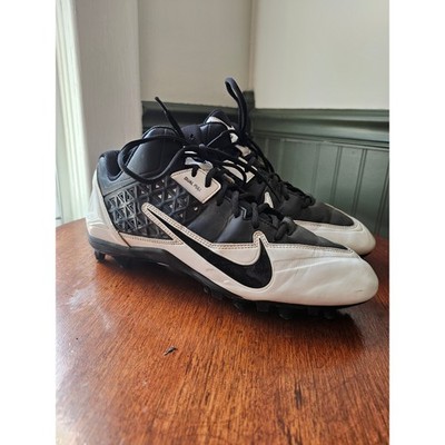 Nike Alpha Strike Dual Pull Football Cleats Mens 11.5 Black White 579370-010