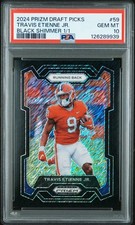 2024 Panini Prizm Draft Picks Travis Etienne Jr #59 Black Shimmer #1/1 PSA 10 🔥