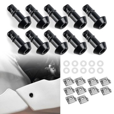 Xitomer 14 mm Universal Schnellverschlüsse/Verkleidungsschrauben 14 mm, schwarz 