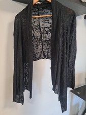 Womens Y2K New Look Black Shrug Cardigan see Through (F)
