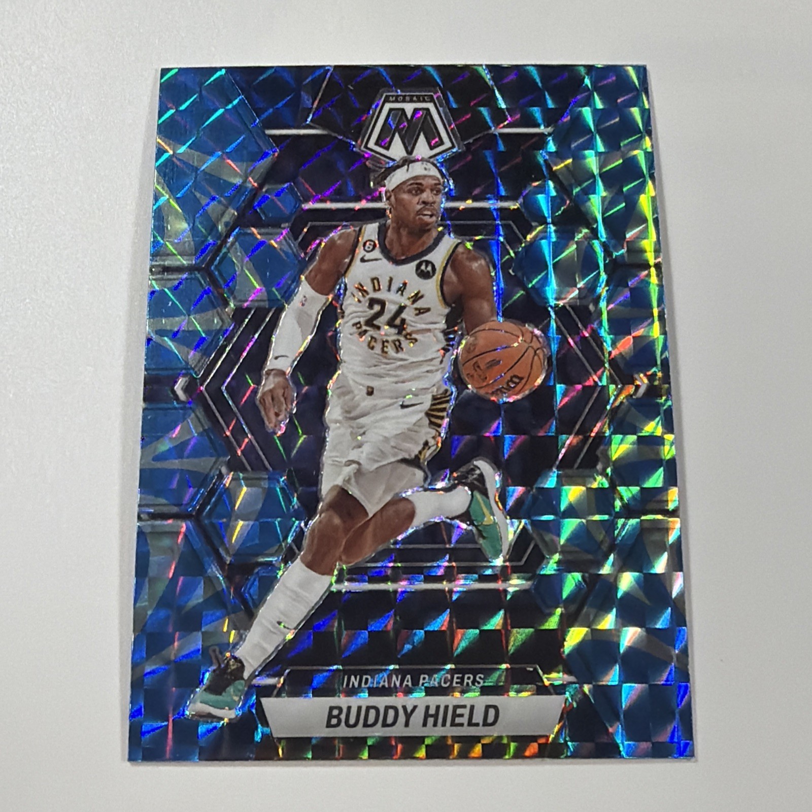 BUDDY HIELD #46  -  2022-23 PANINI MOSAIC - REACTIVE BLUE PRIZM SP