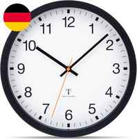 Vivilinen Funkuhr Wand Lautlos Wanduhr Ohne TickgeräUsche, Breitem Rahmen