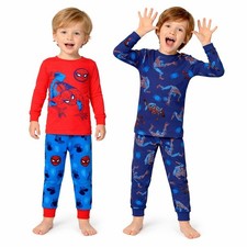 Character Spider-Man Kid Boys' 4-piece Snug Fit Cotton Pajamas Set Size 5