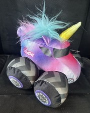 Monster Jam Sparkle Smash Plush Puff Truck - Blue/Pink Mane