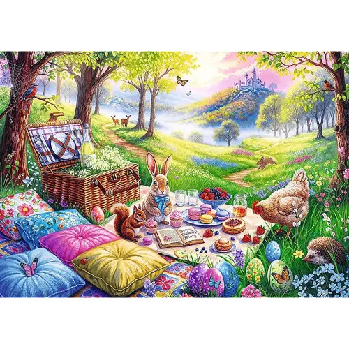 Puzzle (1000 T.) Oster Picknick Auf Der Wiese (Trefl Puzzle) Neu/Ovp-image