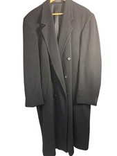 Andrew Fezza Black Cashmere Blend Long Overcoat Topcoat Men s XL Italy