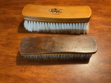 2Vintage 8" Shoe Shine Brushes 100 Horse Hair Brush Nice Wood - Lot of 2
