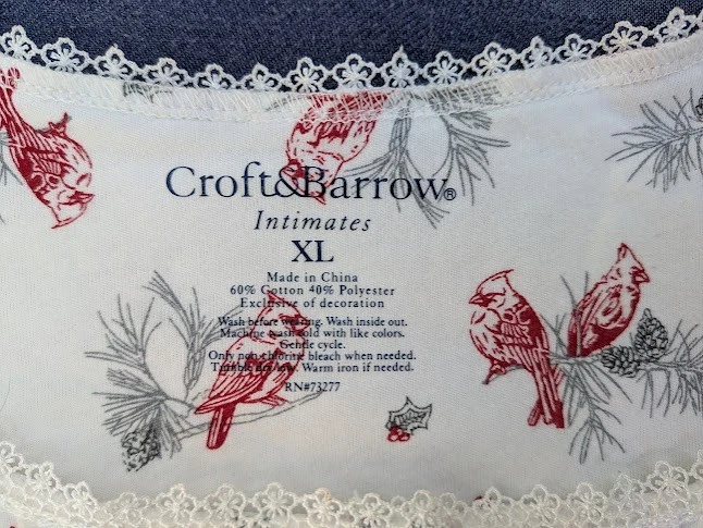 Mujeres Croft & Barrow Camisón XL Cardinal Cottagecore Pradera Romántico Femenino Foto 4 de 4