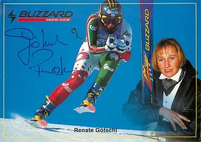 Renate Götschl - Autogrammkarte Ski Alpin Weltcup Blizzard Snow-How