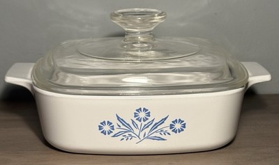 Vintage CorningWare Blue Cornflower 1 Liter Auflaufform A-1-B mit Glasdeckel