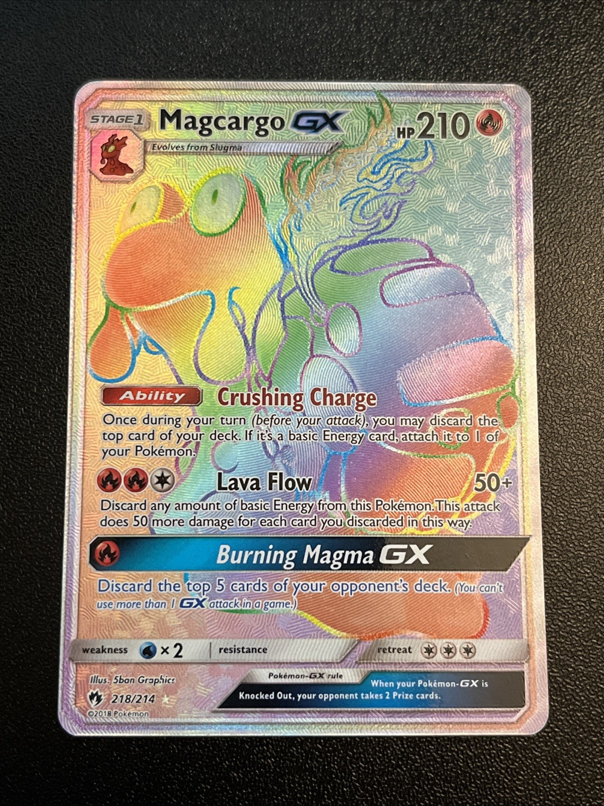 Magcargo GX (Secret) 218/214 Sm-Lost Thunder Holo LP