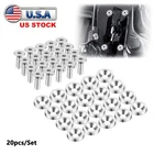 20pcs Silver Billet Aluminum Fender Bumper Washer Bolt Engine Bay Dress Up Kit