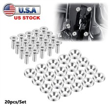 20pcs Silver Billet Aluminum Fender Bumper Washer Bolt Engine Bay Dress Up Kit