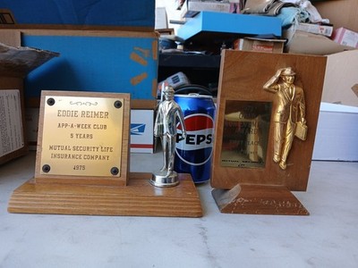 2 Vintage 1970s Mutual Security Life Insurance Sales Awards