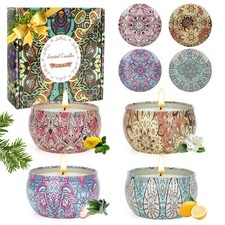 Scented Candles Gifts for Women 4 Pack Aromatherapy Candle Up to 90 Hours Hom...