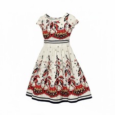 Short Sleeve Midi Dress floral, summer, spring, leaf, fit and flare Size Small