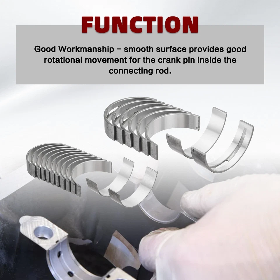 Cojinete de varilla de conector + cojinete del cigüeñal 20 piezas para Audi A4 A5 A6 A7 A8 S4 S5 Foto 2 de 4