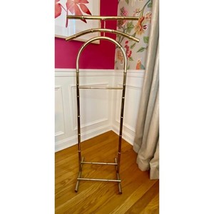 Vintage faux bamboo brass finish valet