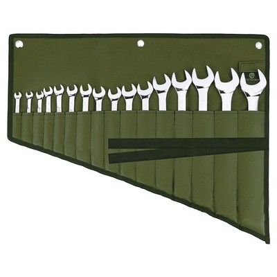 Wrench Roll Organizer 16 Pockets Water Proof Oxford Cloth Tool Roll Bag Green