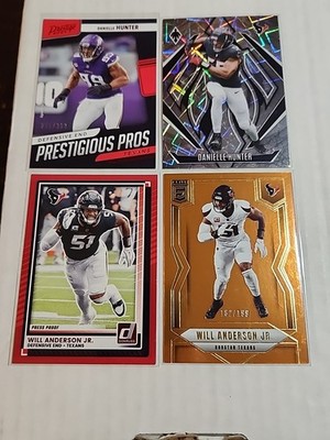 Will Anderson Jr, Danielle Hunter, Huston Texans 4 Card Lot.