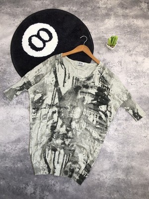 DIESEL Avantgarde Y2k Goth Streetwear Mini Logo Dress Women Punk S Size