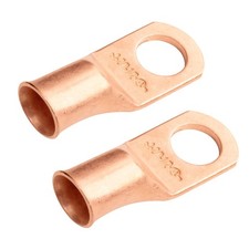 SELTERM 2pcs 2/0 AWG 1/2" Stud Copper Wire Lugs, Battery Lugs, Ring Terminals, B