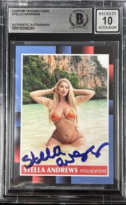 Stella Andrews Signed Custom Trading Card BAS Encapsulated Autograph