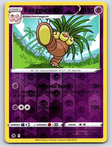 Exeggutor 058/159 Crown Zenith Reverse Holo Pokemon Lightly Played