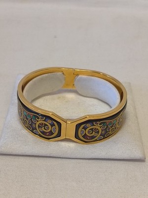 Michaela Frey Wien Emaille Armreif   Vergoldet   Jugendstil Klimt Design 