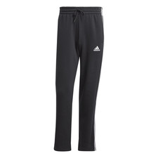 adidas Essentials 3Stripes Open Hem Fleece Joggers Mens Black Casual Athletic Bo