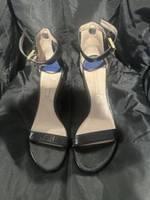 Stuart Weizmann  Black Leather Sandals Size 8