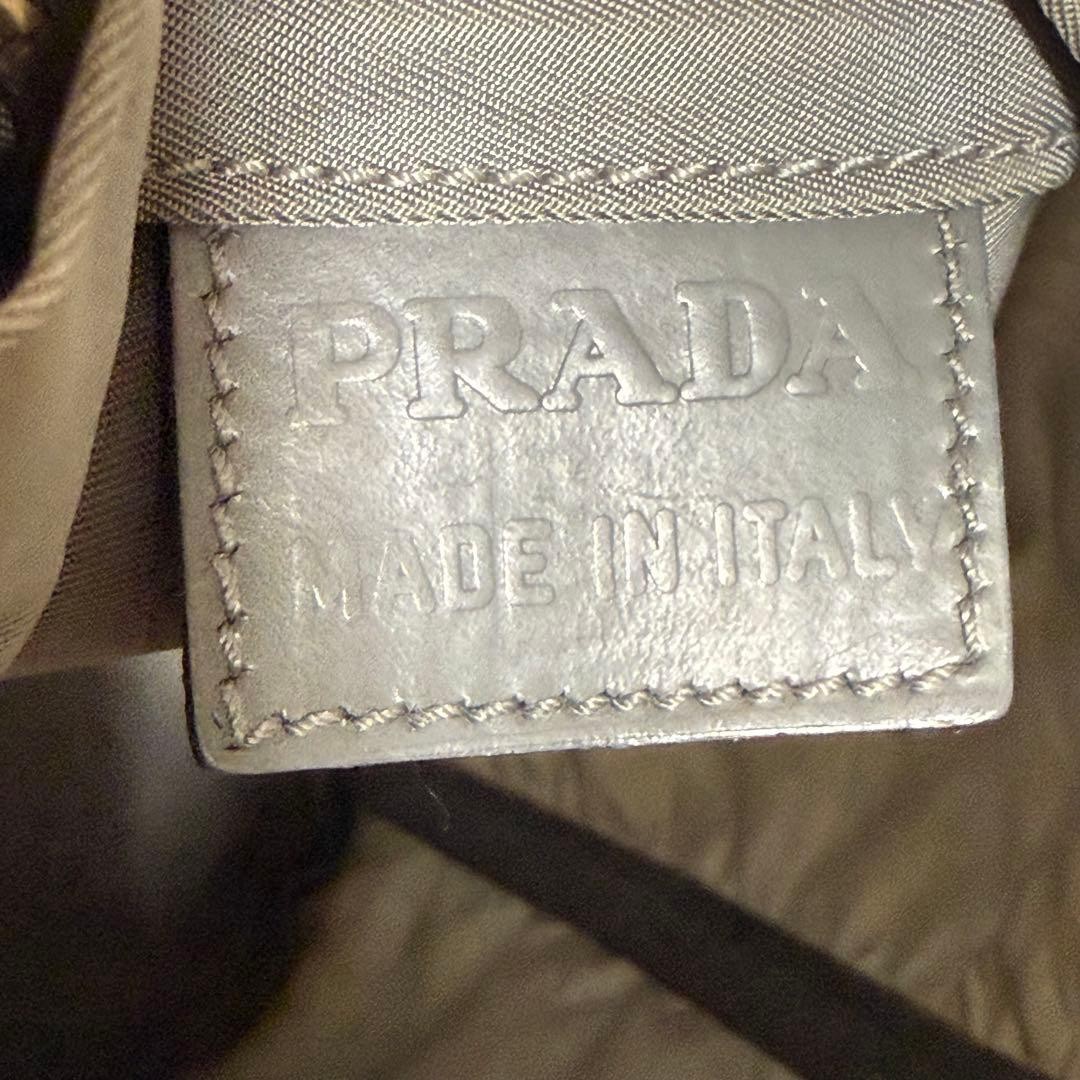 PRADA Nylon Accessory Pouch Gray Drawstring Used … - image 17