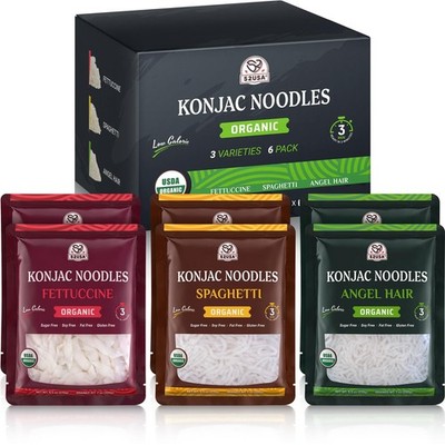 52USA USDA Organic Konjac Shirataki Noodle, 64 Ounce (Pack of 1), 3 Variety