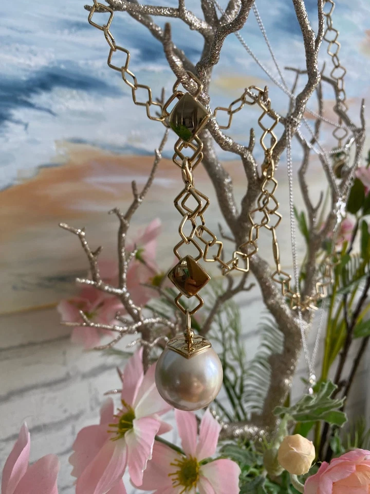 Schmuck Pierre Lang Rarität  Anhänger "Kette mit Perle" Gold Luxus Edel wie Neu  - Bild 2 von 3