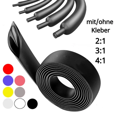 CABLELIX Heat Shrink Tubing 2:1 3:1 4:1 - With / Without Adhesive - Various Colours Sold By The Metre