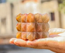 55MM Red Aventurine Healing Meditation Spirit Aura Reiki Stone 54 Pyramid Cube