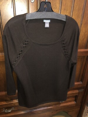 Neiman Marcus Brown Pullover Sweater Sz L    