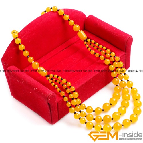 8-12mm Gemstone Round Beaded Fashion Long Necklace For Women 19 Inch Handmade AU - Foto 32 di 82