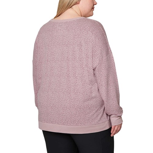 Neu mit Etikett Mondetta Sweatshirt Leopardenmuster weich feuchtigkeitsableitend lockere Passform Oberteil S-3X - Bild 17 von 17