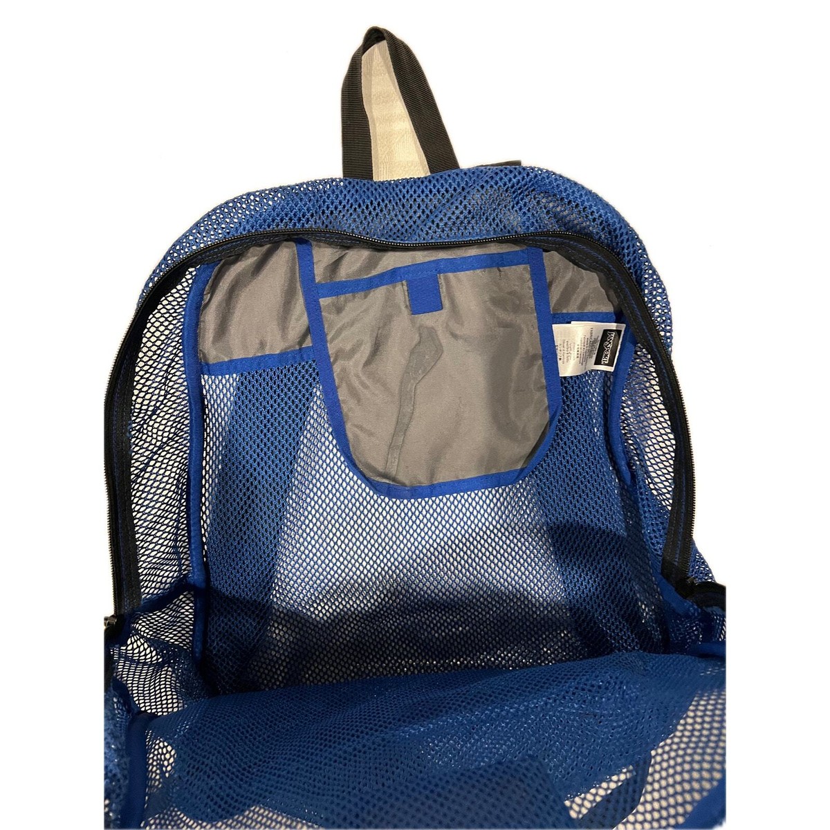 blinded blue jansport mesh backpack Jansport Blue Mesh See Through Backpack