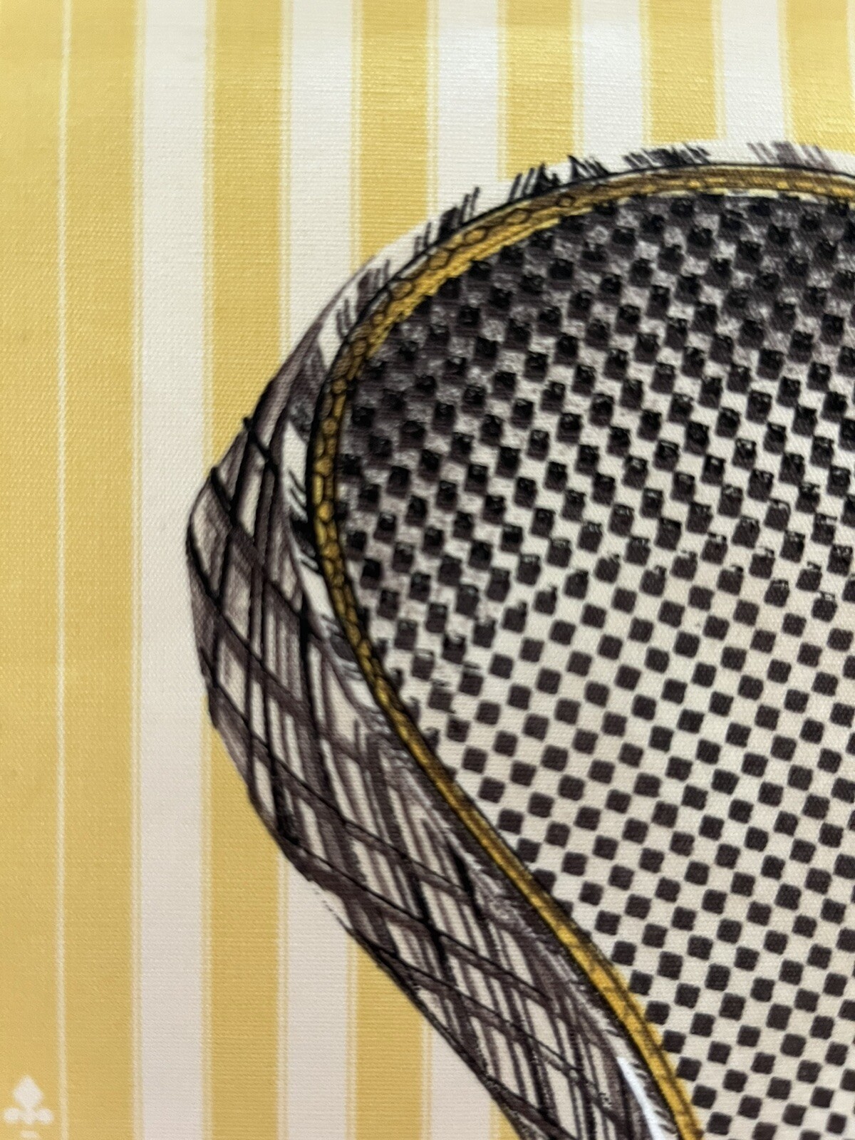 BERGAMO FABRICS -GUITAR design-yellow/blk/brn/coral/grey-Italian cotton-27"x18"L