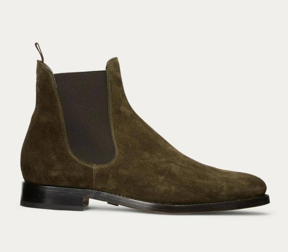 $1,250 Ralph Lauren Etiqueta Púrpura Italia Penfield Cuero Gamuza Botas Chelsea Bota Foto 4 de 4