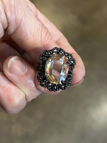 Bottega Veneta Sterling Silver Cubic Zirconia Ring 5.75