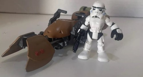 2014 Hasbro Star Wars Playskool GalacticHeroes: Endor Speeder Bike Stormtrooper - Picture 2 of 9